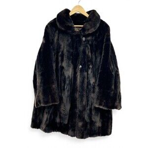Vintage GRANDELLA Styled By  Sportowne Mink Faux Fur Coat Size 20 (fits like XL)